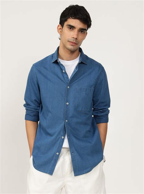 Andamen Horizon Indigo Cotton Shirt