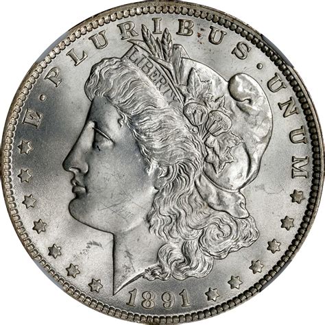 1891 Morgan Silver Dollar. VAM-2B. Top 100 Variety. Doubled Die Obverse ...
