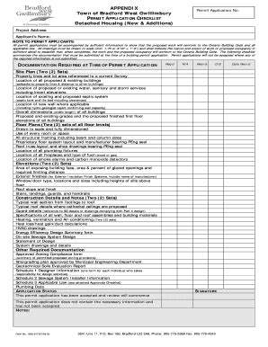 Fillable Online Permit Application Checklist Detached Housing Form No ...