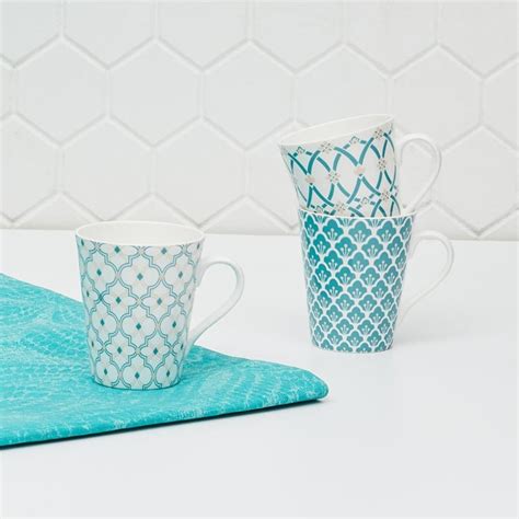 Buy Mandarin Printed Bone China Mugs - Set of 3 from Home Centre at ...