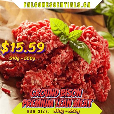 Premium Lean Ground Bison Meat (510-550g) – Falcon Essentials. – Your ...