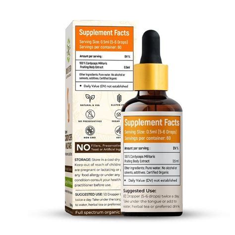 Organic Cordyceps Militaris mushroom Liquid extract | Energy Mushroom