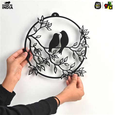 Bird & Flower Design Wall Hanging | Wooden Wall Decor for Living Room ...