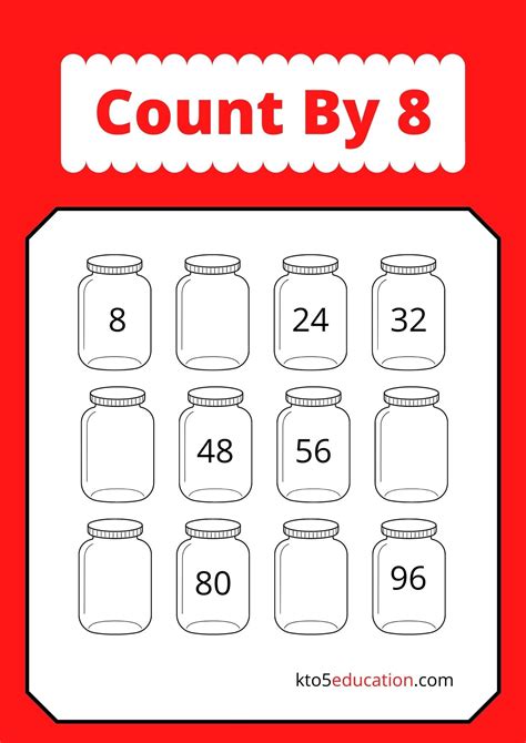 Free Skip Count By 8 Worksheet