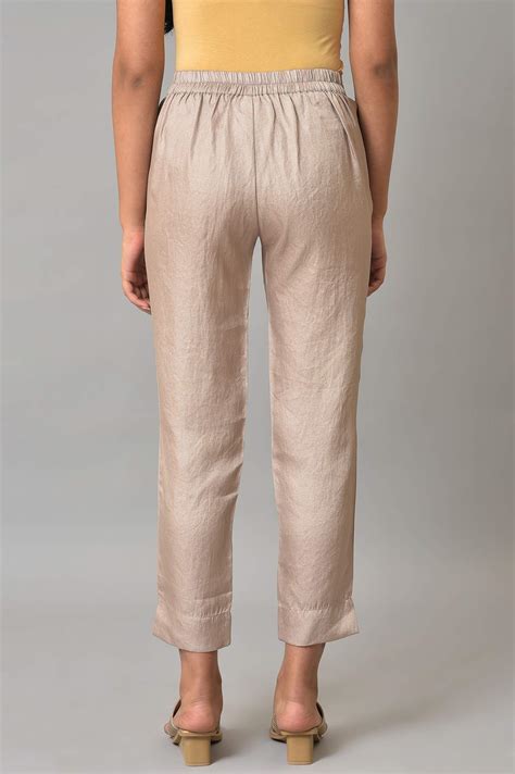 Buy Gold Straight Fit Plus Size Trouser Pants Online for Woman | Shop ...