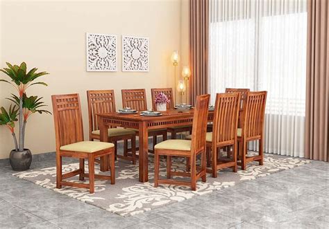APRODZ Sheesham Wood Manila 8 Seater Dining Table Set for Home | Dining ...