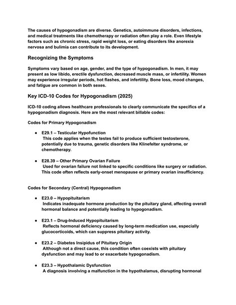 PPT - ICD-10 Codes for Hypogonadism 2025_ Billing & Coding Insight for ...