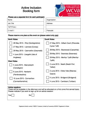 Fillable Online interlinkrct org Active Inclusion Booking form ...
