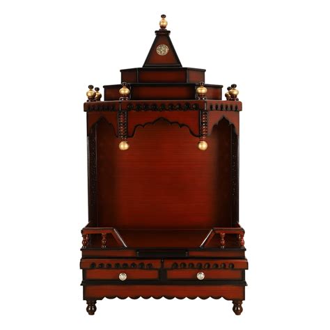Brahma Sthana Floor Rested Pooja Mandir for Home - Brown – DZYN Furnitures