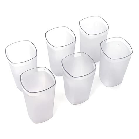 Buy Ganesh Square Plastic Fiber Glass Set of 6 for Water Drinking Glass ...