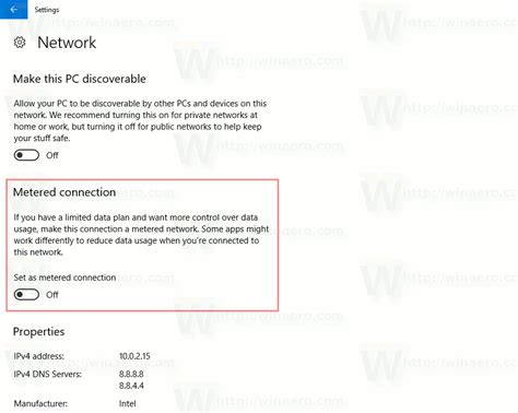 Metered Connection Setting 的图像结果
