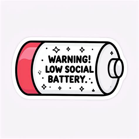 Whimsical Cartoon Low Social Battery Illustration Sticker - Playground