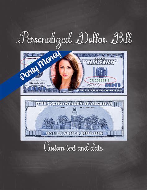 Personalized 100 Dollar Bill BLUE - Teacher Money | Classroom Money ...