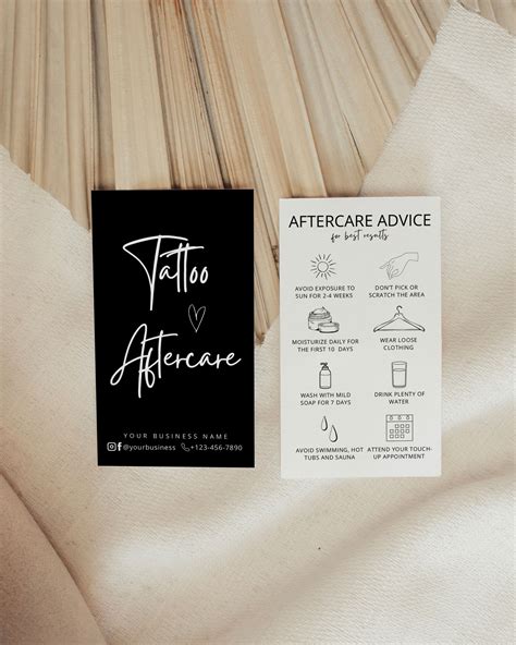 Tattoo Aftercare Card Template: Customizable Care Instructions (canva Editable) - Etsy Canada ...