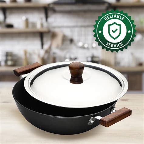 Buy WONDERCHEF Ebony Wok with Lid - 34 cm from Wonderchef at just INR ...