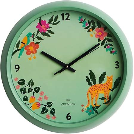 Buy Chumbak Tropical Jungle Wall Clock - Teal Rim Online at Low Prices ...