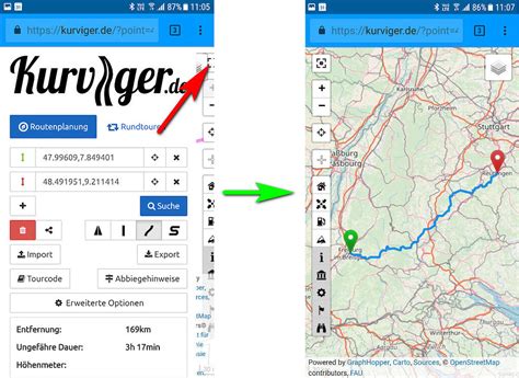 Mobile browser start screen - Website - Kurviger Forum