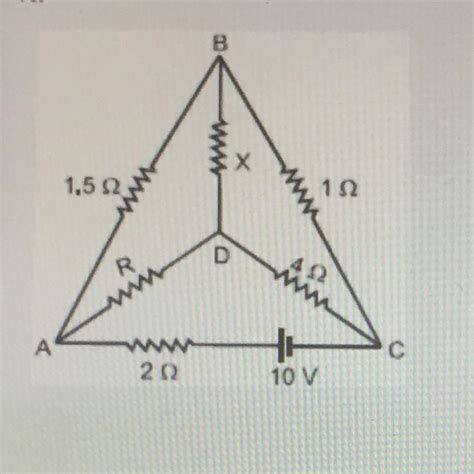 If the current through the branch BD of the circuit, shown, is zero ...
