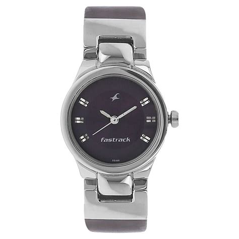 Buy Online Fastrack Quartz Analog Purple Dial Leather Strap Watch for ...