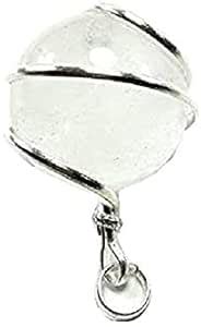 Buy Natural Clear Crystal Quartz Ball Healing Pendant Necklace Wire ...