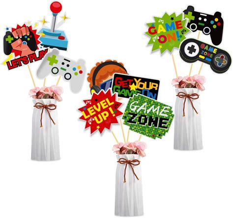 Buy 30 Pieces Video Game Gaming Party Table Toppers, Funny Game Zone ...