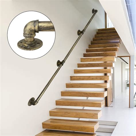 Scieo Industrial Loft Metal Staircase Handrail with Wall India | Ubuy