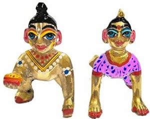 Idolsplace Brass Hand Painted Baby Radha Rani with Laddu Gopal 900gm ...