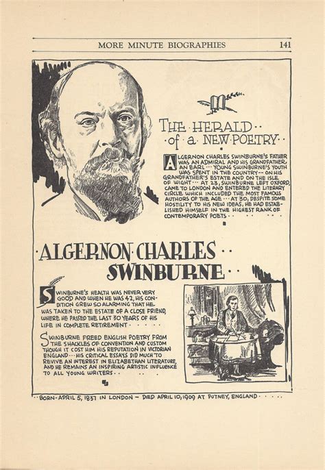 Algernon Charles Swinburne Vintage Illustration Literary Print - Etsy