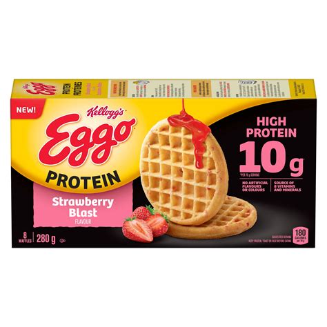 Kellogg's Eggo Protein Strawberry Blast Waffles, EGGO PRTN STRW BLST ...