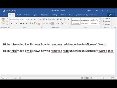 Image result for Word Blue Underline Remove