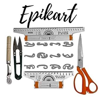 Epikart Tailoring Materials Khyati Roll N Draw Ruler (15 cm and 30 cm ...