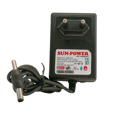 6V/2A Sun Power Power Supply Adapter
