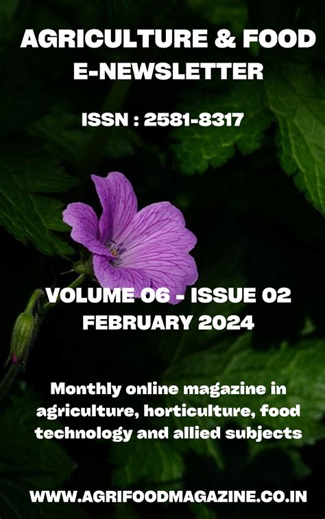 Agriculture & Food: e-Newsletter – Publish Popular Magazine Articles in ...