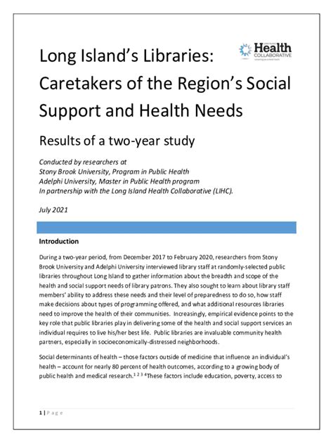 Fillable Online Long Island's Libraries: Caretakers of the Region's ...