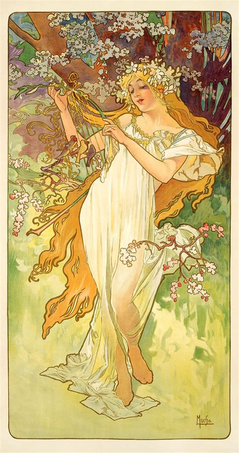 Fleurs Art Nouveau, Art Nouveau Mucha, Alphonse Mucha Art, Art Nouveau ...