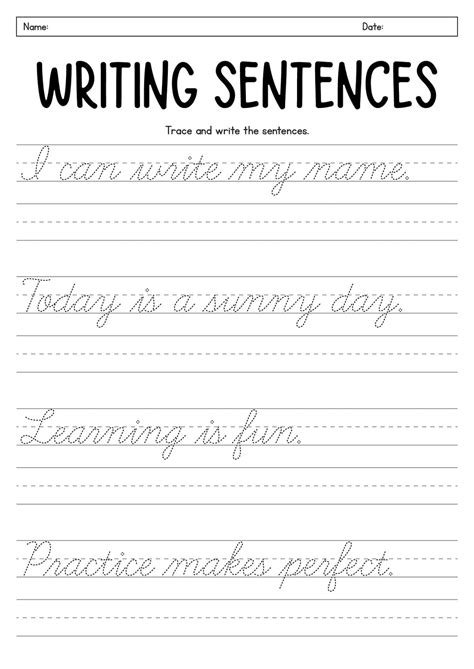 Printable Sentence Writing Worksheets - PrintableLib