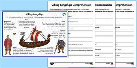 Vikings Longships Reading Comprehension