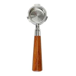 Buy 51mm Filter Bottomless Portafilter Wooden Handle for Delonghi Brown ...
