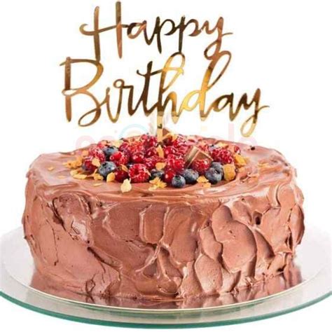 Propsicle Happy Birthday Acrylic Cake Topper - (Pack of 1) Gold Finish ...