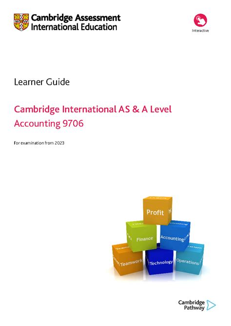 Learner Guide for Cambridge AS & A Level Accounting 9706 (2023) - Studocu