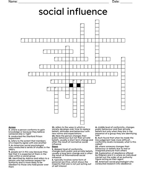 Social Influence Word Search - WordMint