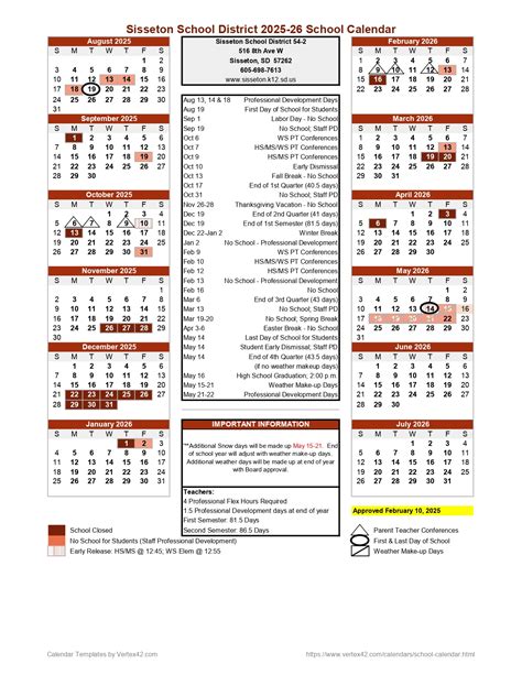 Sisseton School District SD Calendar 25-26 Revised [pdf] - EduCounty