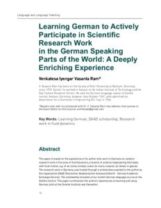 Learning German to actively participate in scientific research work in ...