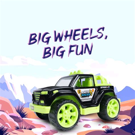 Buy Flyi Monster Racing Jeep | Friction Powered Off-Road Toy Car for ...