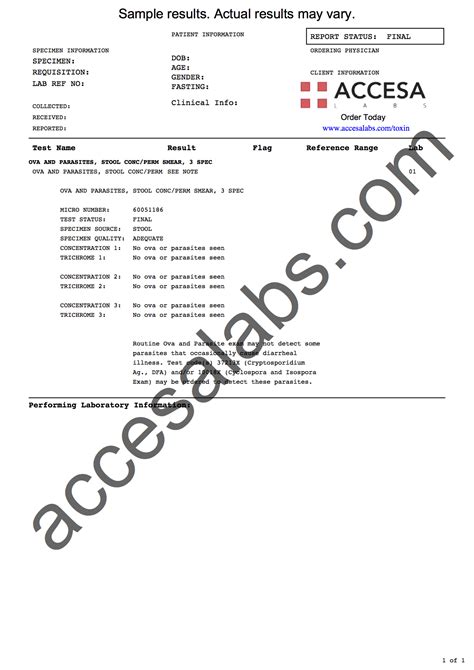 Ova Parasite Stool (3 Samples) | Accesa Labs
