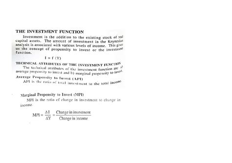 Macro Economics 5th Sem: Chapter 4 - The Investment Function - Studocu