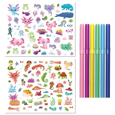 Hinkler Kaleidoscope Amazing Axolotls Colouring Set with Lap Desk ...