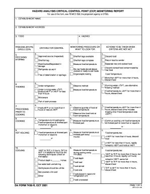Fillable Online apd army HAZARD ANALYSIS CRITICAL CONTROL POINT (CCP ...