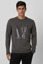 Buy Men Grey Graphic Print Crew Neck Sweatshirt Online - 39824462 | Van ...