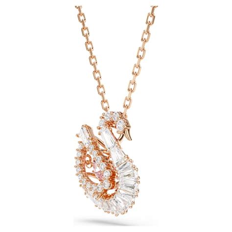 Swan pendant, Mixed cuts, Swan, Pink | Swarovski